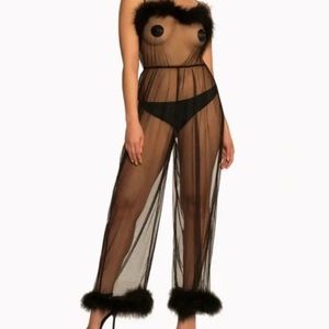 Savage X Fenty Marabou Sheer Feathered Jumpsuit